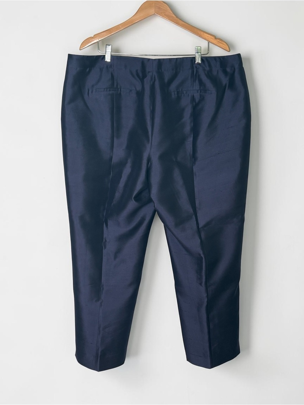 NWT Talbots Signature Silk Wool Ankle Pants Navy Blue 20W Side Zip - Picture 3 of 10